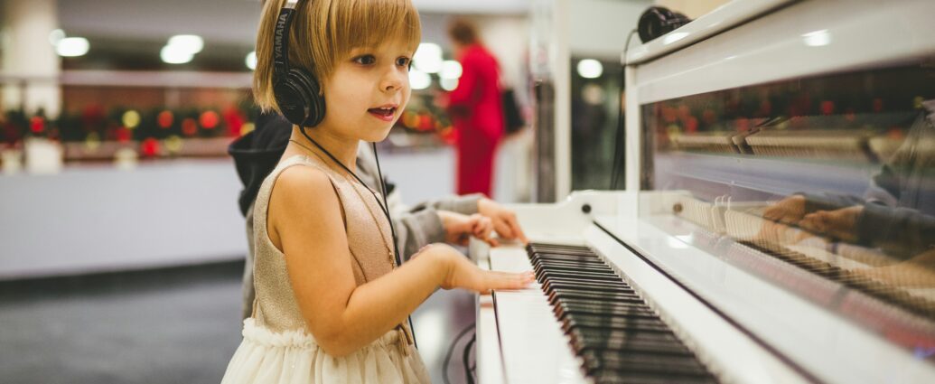 Child playing piano