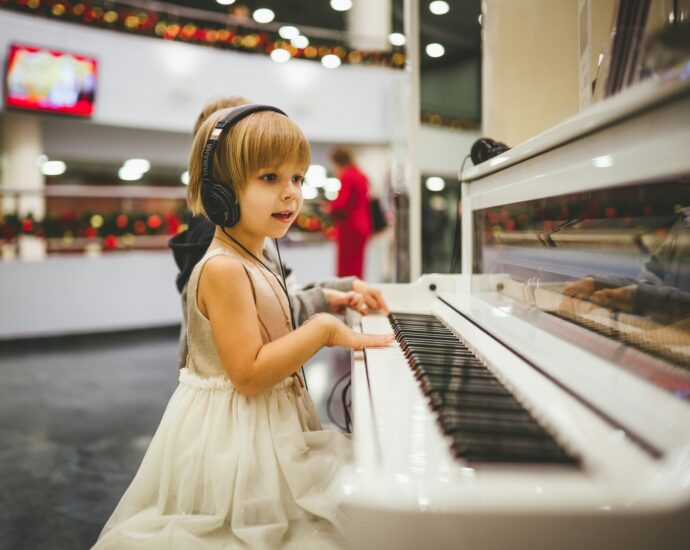 Child playing piano