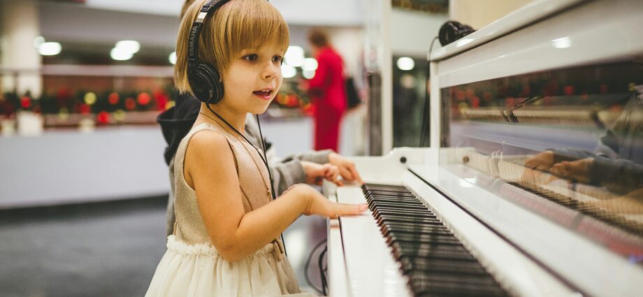 Child playing piano