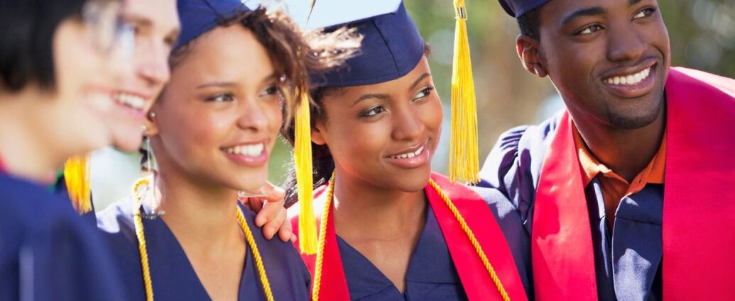 Students at graduation